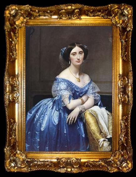 framed  Jean Auguste Dominique Ingres Portrait of Princess Pauline-Eleonore de Broglie (mk04), ta009-2